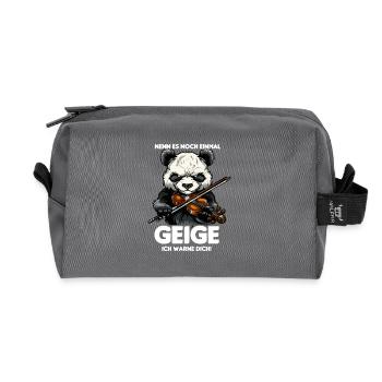 Sarkastischer Panda Nenn es Geige ich warne dich - Recycelte Kulturtasche - Anthrazit - Vorne