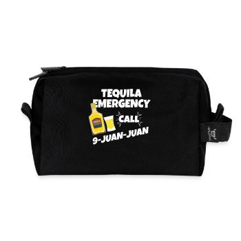 Tequila Emergency Call 9-Juan-Juan Laughter Party Fun - Recycled Toiletry Zip Bag - black - Front