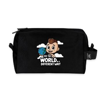 VOIR LE MONDE AUTREMENT - Trousse de toilette en tissu recyclé - noir - Devant