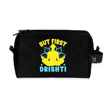 Yoga Mais Drishti D’abord Yoga Drôle - Trousse de toilette en tissu recyclé - noir - Devant