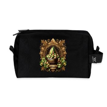 Arabian Pistachio – Ornaments & Dubai Luxury - Recycled Toiletry Zip Bag - black - Front