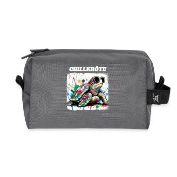 Tortue crapaud froide - Trousse de toilette en tissu recyclé - anthracite - Devant