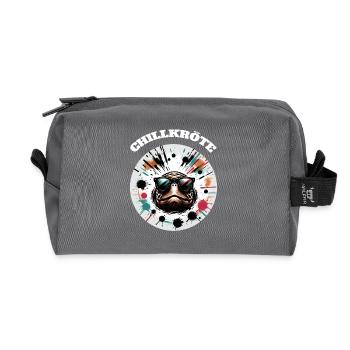 Tortue crapaud froide - Trousse de toilette en tissu recyclé - anthracite - Devant