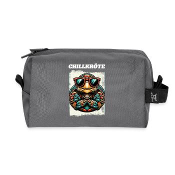 Tortue crapaud froide - Trousse de toilette en tissu recyclé - anthracite - Devant