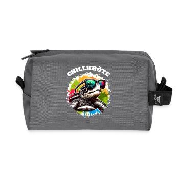 Tortue crapaud froide - Trousse de toilette en tissu recyclé - anthracite - Devant