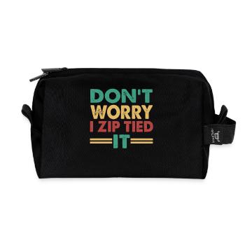 Mach Dir Keine Sorgen Ich Habe Es Mit - Recycelte Kulturtasche - Schwarz - Vorne