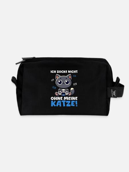 Ich Zocke Nicht Ohne Meine Katze Gaming - Recycelte Kulturtasche - Schwarz