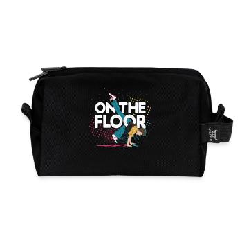 On The Floor – Cool Breakdance Design - Recycled Toiletry Zip Bag - black - Front