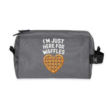 Waffles Saying Dessert Funny Waffles Gift - Recycled Toiletry Zip Bag - anthracite - Front