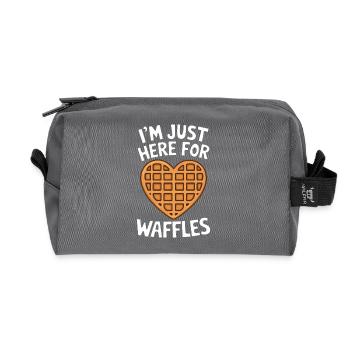 Waffles Saying Dessert Funny Waffles Gift - Recycled Toiletry Zip Bag - anthracite - Front