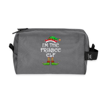 Je suis le frisbee Elf Chemise Famille Assortie - Trousse de toilette en tissu recyclé - anthracite - Devant