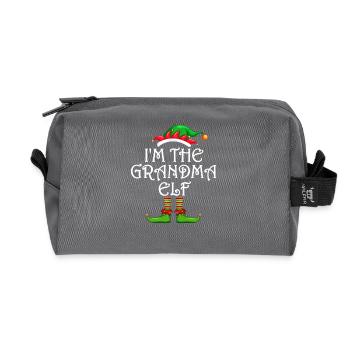 Je suis la grand-mère elfe chemise assortie famille - Trousse de toilette en tissu recyclé - anthracite - Devant