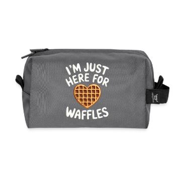 Waffles Saying Dessert Funny Waffles Gift - Recycled Toiletry Zip Bag - anthracite - Front