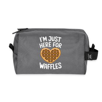Waffles Saying Dessert Funny Waffles Gift - Recycled Toiletry Zip Bag - anthracite - Front