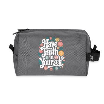 Have faith in yourself - Recycled Toiletry Zip Bag - anthracite - Front