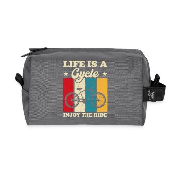 La vie est un cycle - Trousse de toilette en tissu recyclé - anthracite - Devant