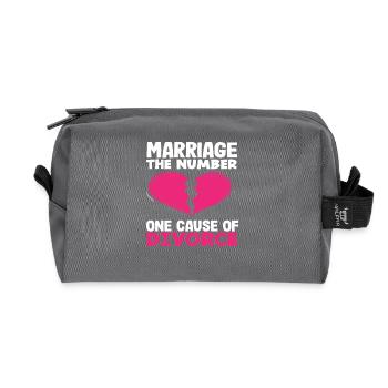 Marriage as the main cause of divorce - Recycled Toiletry Zip Bag - anthracite - Front