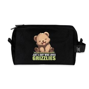 grizzly bears Grizzly bear - Recycled Toiletry Zip Bag - black - Front