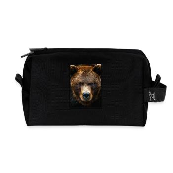 grizzly bears Grizzly bear - Recycled Toiletry Zip Bag - black - Front