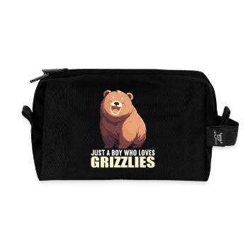 grizzly bears Grizzly bear - Recycled Toiletry Zip Bag - black - Front