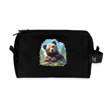 grizzly bears Grizzly bear - Recycled Toiletry Zip Bag - black - Front