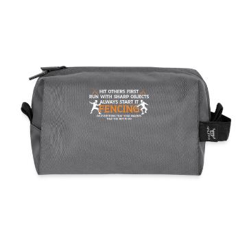 Fencing: Follow your instincts, transform - Recycled Toiletry Zip Bag - anthracite - Front