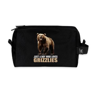 grizzly bears Grizzly bear - Recycled Toiletry Zip Bag - black - Front