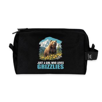 grizzly bears Grizzly bear - Recycled Toiletry Zip Bag - black - Front