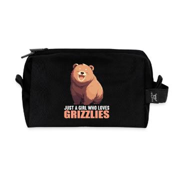 grizzly bears Grizzly bear - Recycled Toiletry Zip Bag - black - Front