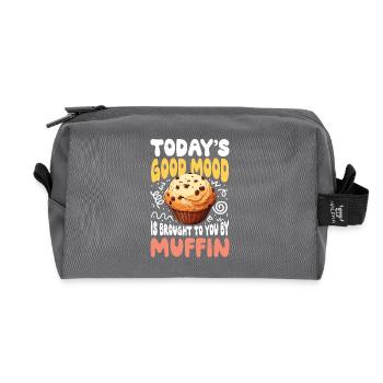 Today's Good Mood Is Brought To You By Muffin - Recycelte Kulturtasche - Anthrazit - Vorne