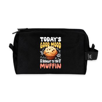 Today's Good Mood Is Brought To You By Muffin - Recycelte Kulturtasche - Schwarz - Vorne