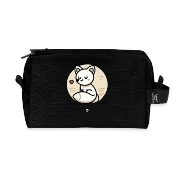 Der freundliche Liebe Fuchs mit Herz - Recycelte Kulturtasche - Schwarz - Vorne