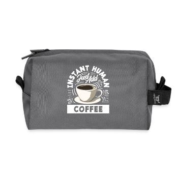 Kaffeeliebhaber Instant Mensch Kaffee - Recycelte Kulturtasche - Anthrazit - Vorne