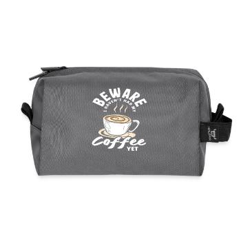 Attention aux amateurs de café : ne prenez pas encore de café - Trousse de toilette en tissu recyclé - anthracite - Devant