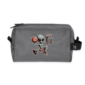 Basketball Dunking Alien - Recycled Toiletry Zip Bag - anthracite - Front