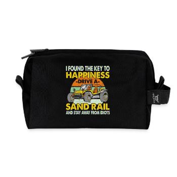 Key to happiness: ride a sand rail and - Recycled Toiletry Zip Bag - black - Front
