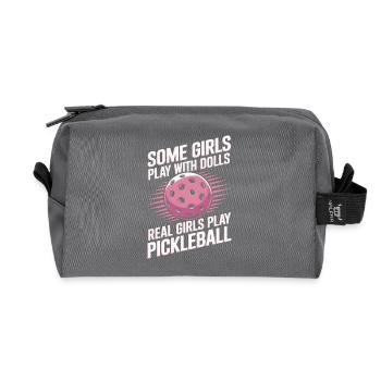 Pickleball Saying Girl Joke Pickleball Gift - Recycled Toiletry Zip Bag - anthracite - Front