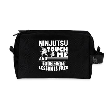 Ninjutsu First Ninjutsu Lesson Is Free - Recycled Toiletry Zip Bag - black - Front
