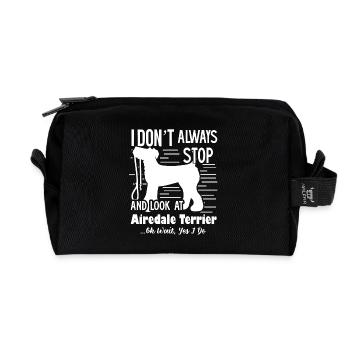 Look At Airedale Terrier - Recycled Toiletry Zip Bag - black - Front