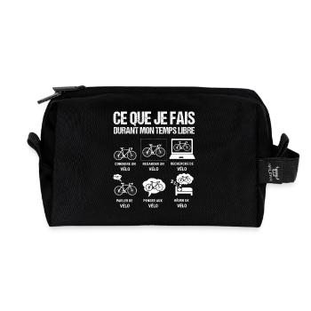 Ce que je fais durant mon temps libre velo - Trousse de toilette en tissu recyclé - noir - Devant