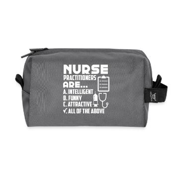 Nurse Practitioner Intelligent Funny Attractive - Recycled Toiletry Zip Bag - anthracite - Front