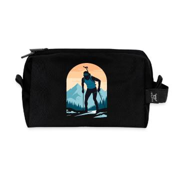 Biathlon Biathlète Sports d’hiver - Trousse de toilette en tissu recyclé - noir - Devant