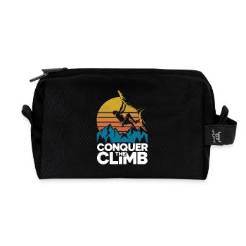 Conquer The Climb - Recycelte Kulturtasche - Schwarz - Vorne