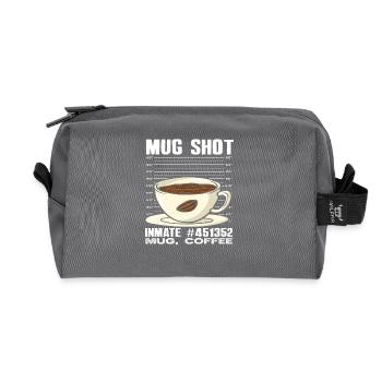 Amateurs de café Mug Shot Inmate Design - Trousse de toilette en tissu recyclé - anthracite - Devant