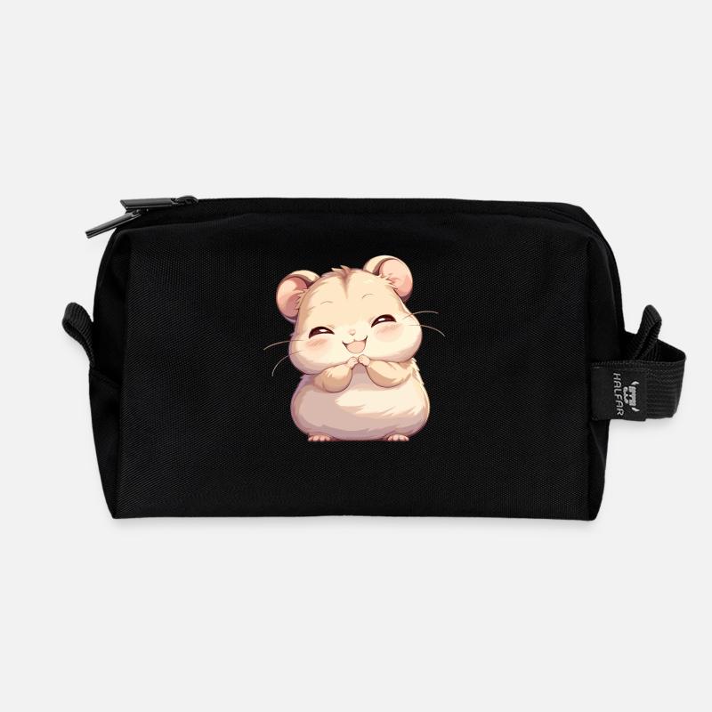 Hamster - Recycelte Kulturtasche - Schwarz