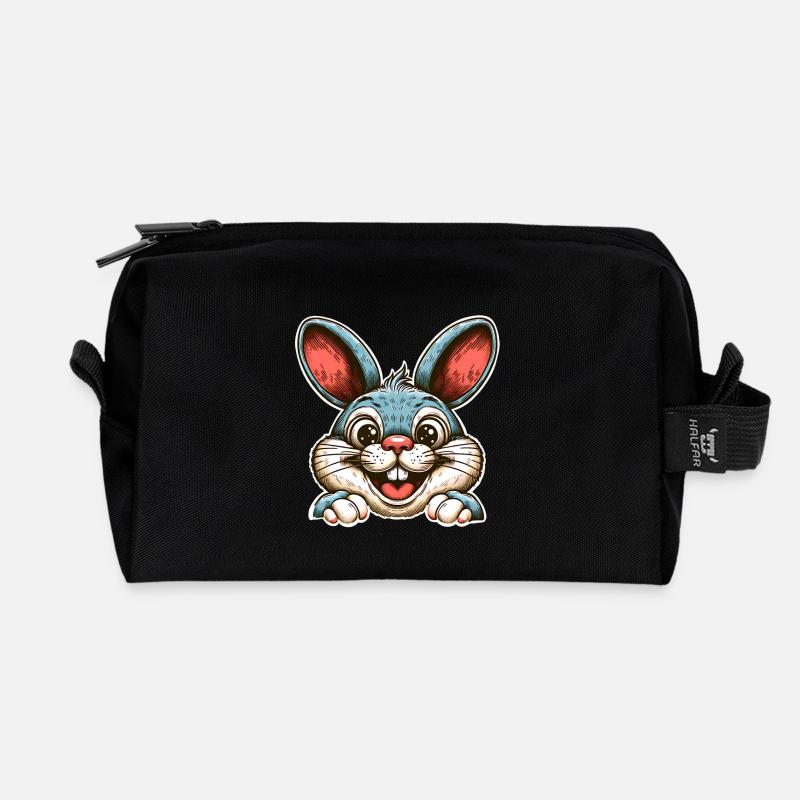 Hase Kaninchen - Recycelte Kulturtasche - Schwarz