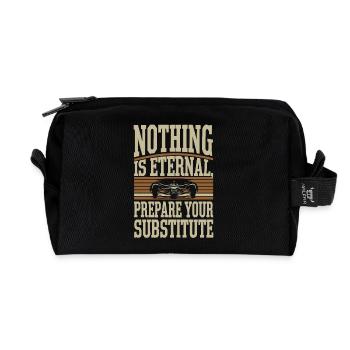 NOTHING IS ETERNAL - Recycled Toiletry Zip Bag - black - Front