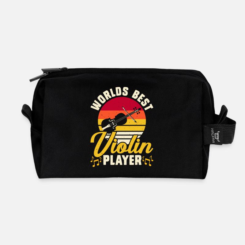 Worlds Best Violin Player - Recycled Toiletry Zip Bag - black