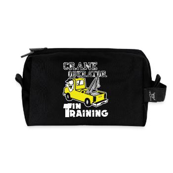 Crane Operator In Training - Recycled Toiletry Zip Bag - black - Front