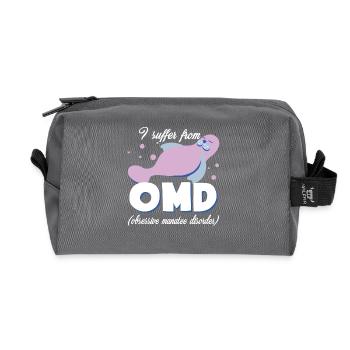 Manatee Obsessive Manatee Disorder - Recycled Toiletry Zip Bag - anthracite - Front